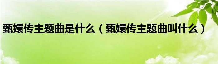  甄嬛传主题曲是什么（甄嬛传主题曲叫什么）