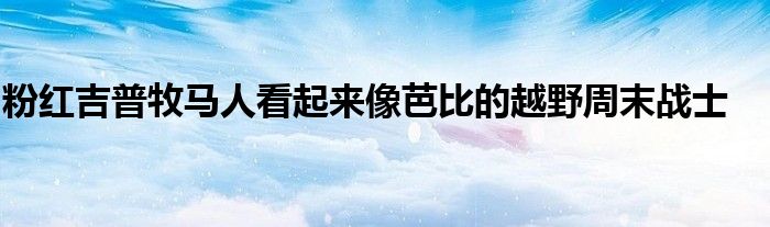 粉红吉普牧马人看起来像芭比的越野周末战士