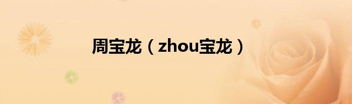  周宝龙（zhou宝龙）