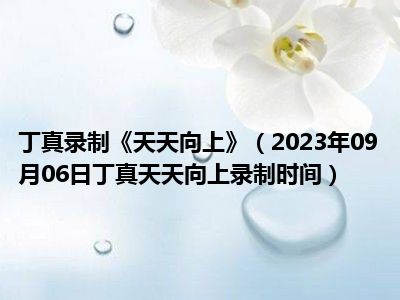 丁真录制《天天向上》（2023年09月06日丁真天天向上录制时间）