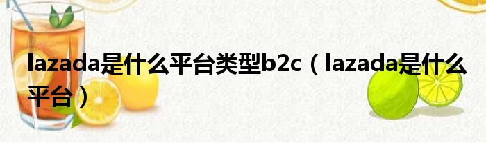 lazada是什么平台类型b2c（lazada是什么平台）