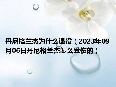 丹尼格兰杰为什么退役（2023年09月06日丹尼格兰杰怎么受伤的）