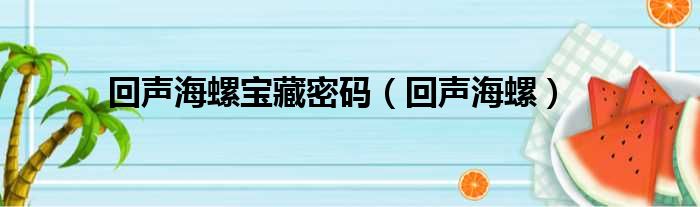 回声海螺宝藏密码（回声海螺）