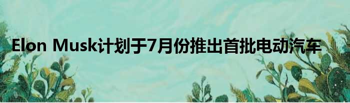 Elon Musk计划于7月份推出首批电动汽车