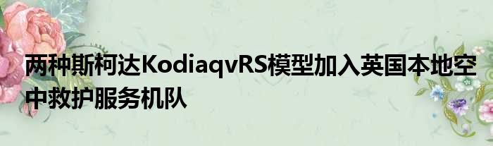 两种斯柯达KodiaqvRS模型加入英国本地空中救护服务机队