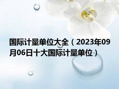 国际计量单位大全（2023年09月06日十大国际计量单位）