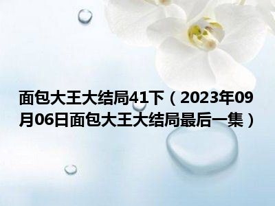 面包大王大结局41下（2023年09月06日面包大王大结局最后一集）