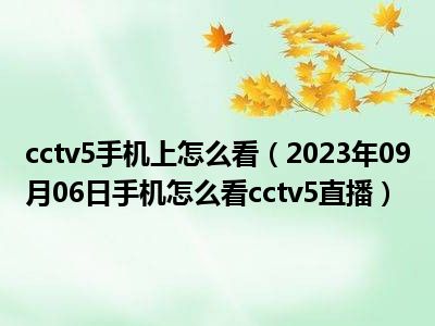 cctv5手机上怎么看（2023年09月06日手机怎么看cctv5直播）