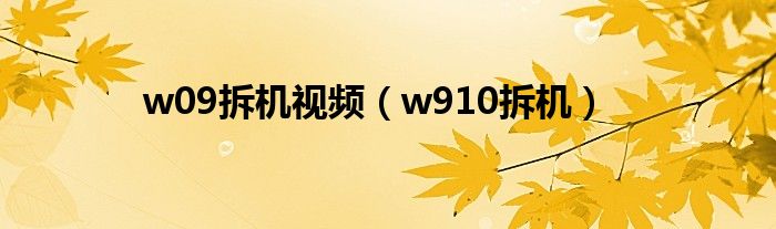  w09拆机视频（w910拆机）