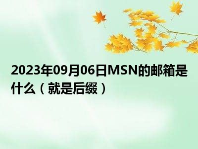 2023年09月06日MSN的邮箱是什么（就是后缀）