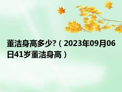 董洁身高多少 （2023年09月06日41岁董洁身高）