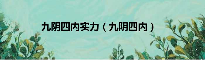 九阴四内实力（九阴四内）