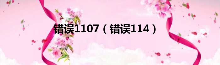 错误1107（错误114）