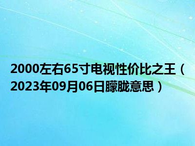 2000左右65寸电视性价比之王（2023年09月06日朦胧意思）