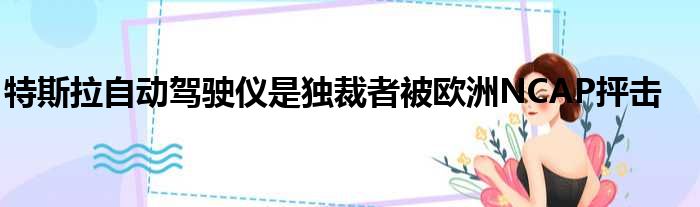 特斯拉自动驾驶仪是独裁者被欧洲NCAP抨击