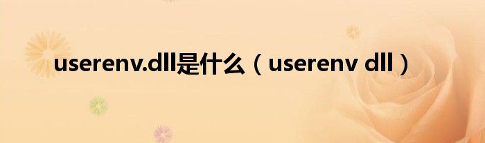  userenv.dll是什么（userenv dll）