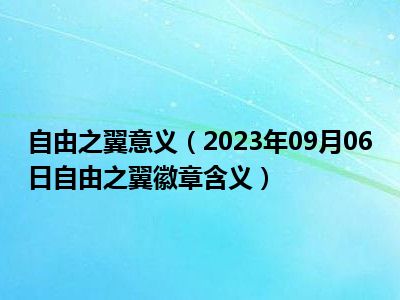 自由之翼意义（2023年09月06日自由之翼徽章含义）