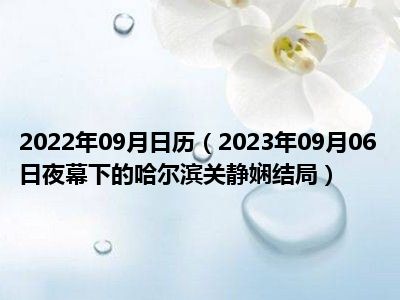 2022年09月日历（2023年09月06日夜幕下的哈尔滨关静娴结局）