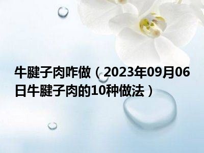 牛腱子肉咋做（2023年09月06日牛腱子肉的10种做法）