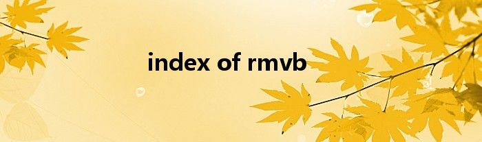  index of rmvb