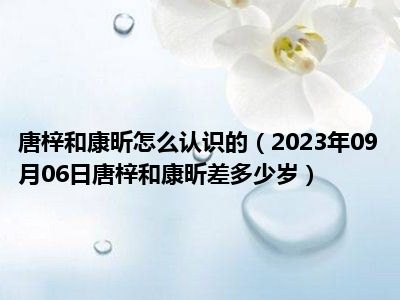 唐梓和康昕怎么认识的（2023年09月06日唐梓和康昕差多少岁）