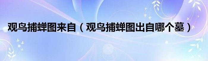  观鸟捕蝉图来自（观鸟捕蝉图出自哪个墓）