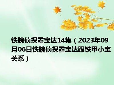 铁腕侦探露宝达14集（2023年09月06日铁腕侦探露宝达跟铁甲小宝关系）