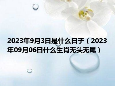 2023年9月3日是什么日子（2023年09月06日什么生肖无头无尾）