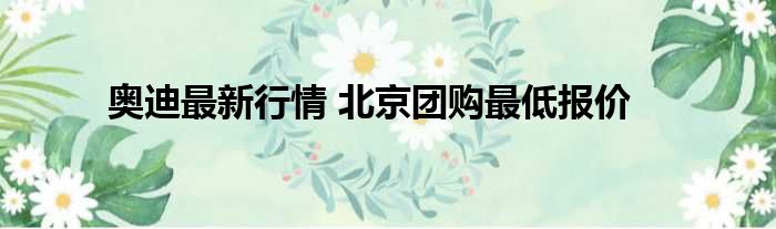 奥迪最新行情 北京团购最低报价