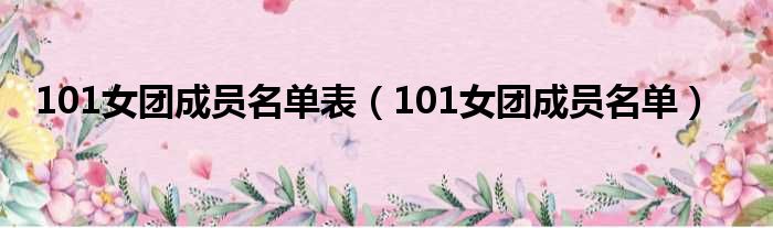 101女团成员名单表（101女团成员名单）