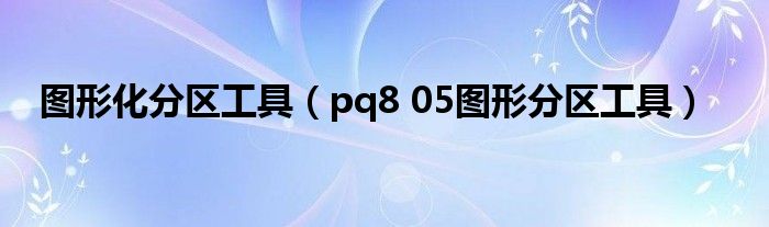  图形化分区工具（pq8 05图形分区工具）