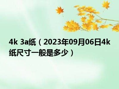 4k 3a纸（2023年09月06日4k纸尺寸一般是多少）