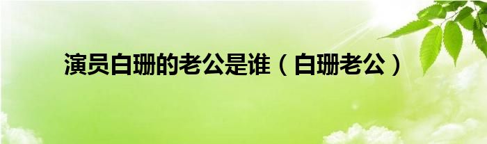  演员白珊的老公是谁（白珊老公）