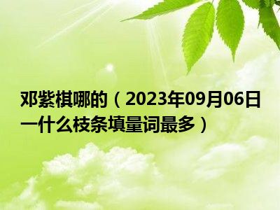 邓紫棋哪的（2023年09月06日一什么枝条填量词最多）