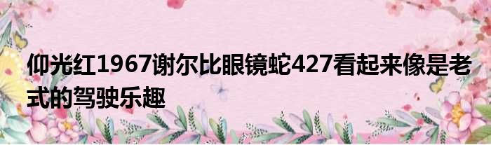 仰光红1967谢尔比眼镜蛇427看起来像是老式的驾驶乐趣