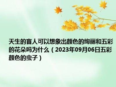 天生的盲人可以想象出颜色的绚丽和五彩的花朵吗为什么（2023年09月06日五彩颜色的虫子）