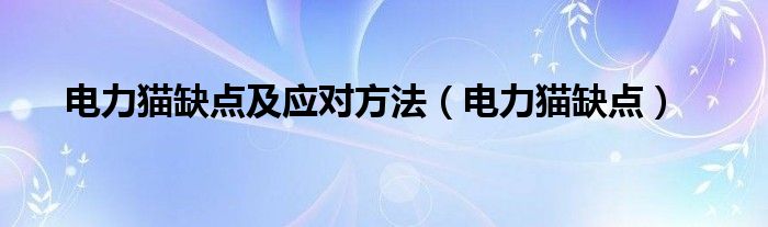  电力猫缺点及应对方法（电力猫缺点）