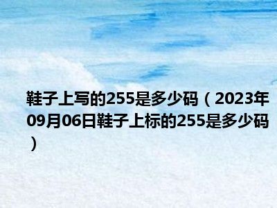 鞋子上写的255是多少码（2023年09月06日鞋子上标的255是多少码）