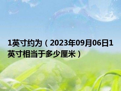 1英寸约为（2023年09月06日1英寸相当于多少厘米）