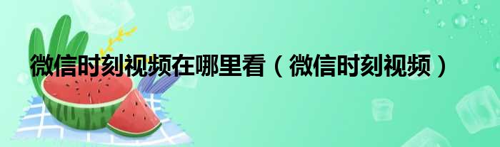 微信时刻视频在哪里看（微信时刻视频）