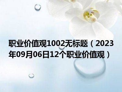 职业价值观1002无标题（2023年09月06日12个职业价值观）