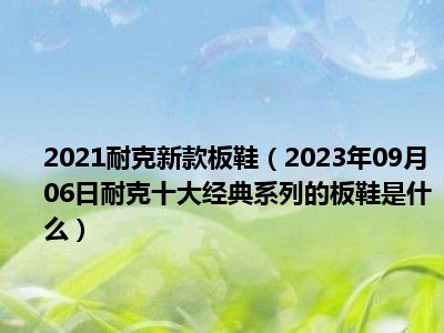 2021耐克新款板鞋（2023年09月06日耐克十大经典系列的板鞋是什么）