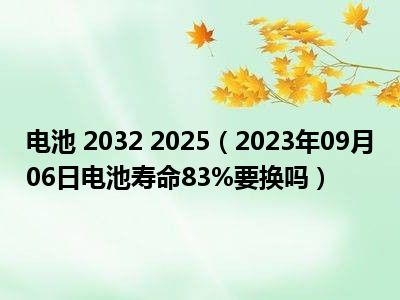 电池 2032 2025（2023年09月06日电池寿命83%要换吗）