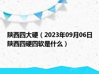 陕西四大硬（2023年09月06日陕西四硬四软是什么）