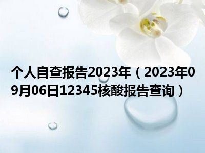 个人自查报告2023年（2023年09月06日12345核酸报告查询）