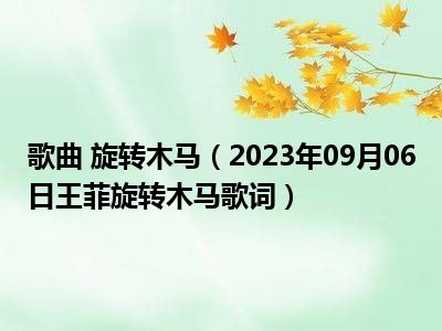 歌曲 旋转木马（2023年09月06日王菲旋转木马歌词）