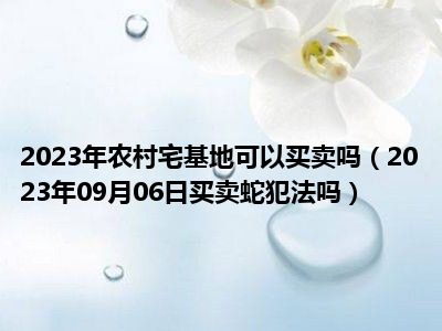 2023年农村宅基地可以买卖吗（2023年09月06日买卖蛇犯法吗）