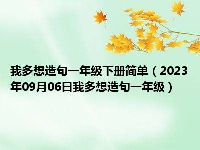 我多想造句一年级下册简单（2023年09月06日我多想造句一年级）