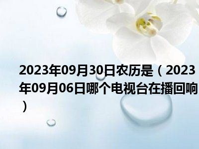 2023年09月30日农历是（2023年09月06日哪个电视台在播回响）