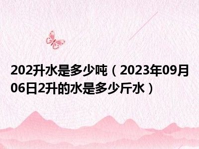 202升水是多少吨（2023年09月06日2升的水是多少斤水）